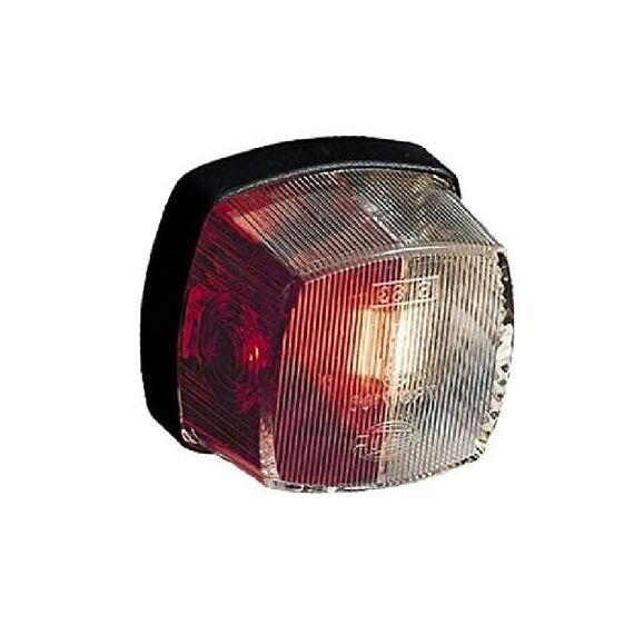 HELLA 2XS 005 639-002 Umrissleuchte - Begrenzungsleuchte - Anhänger - Wohnwagen - Halogen - 6/12/24V - Anbau - ECE - Lichtscheibenfarbe: klar/rot - seitlicher Anbau - Satz