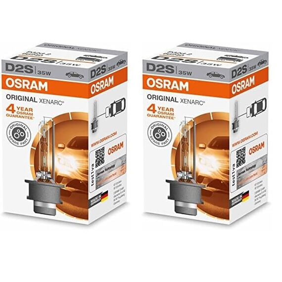 Osram XENARC ORIGINAL, D2S, Xenon-Scheinwerferlampe, 66240, Karton Faltschachtel (1 Lampe) (Packung mit 2)