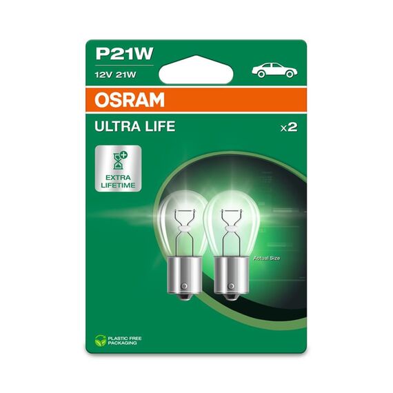 Osram ULTRA LIFE, P21W, Double Blister, (2 lamps)