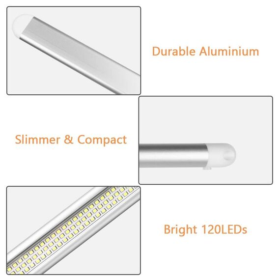 URAQT LED Innenlichtleiste, 120 LEDs, 12V Universal Lichtleiste mit Verlängerungskabel, Weiße Lampe für Fahrzeuge und Anwendungen (4PCS)