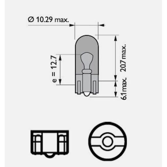 Philips automotive lighting 12396NAB2 Glassockellampe Vision WY5W, White