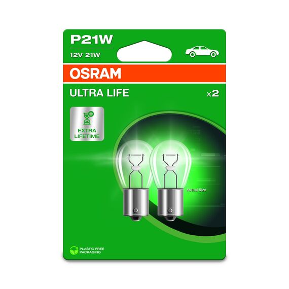 Osram ULTRA LIFE, P21W, Double Blister, (2 lamps)