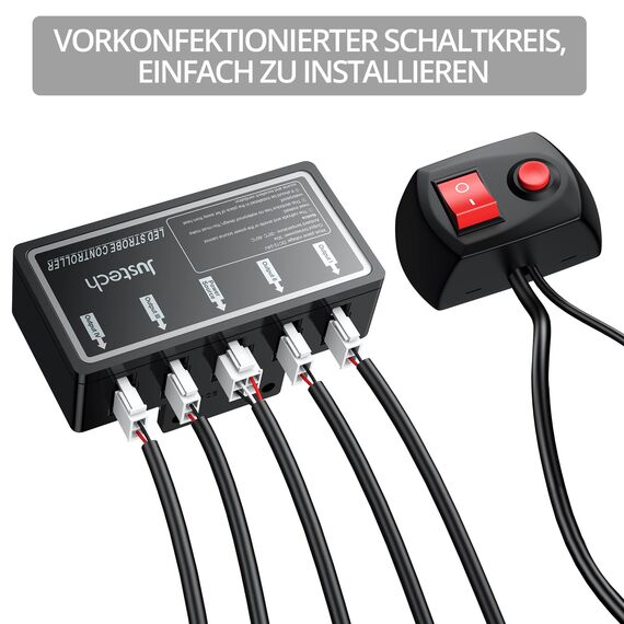4er 6LED Warnlicht Frontblitzer Stroboskoplicht Wasserdicht IP68 Blinklicht Warnung Beacon Blinklichter Blitzmodul Warnleuchte Notfall Licht Achtung Blinklicht für 12/24V LKW, Truck, Emergency