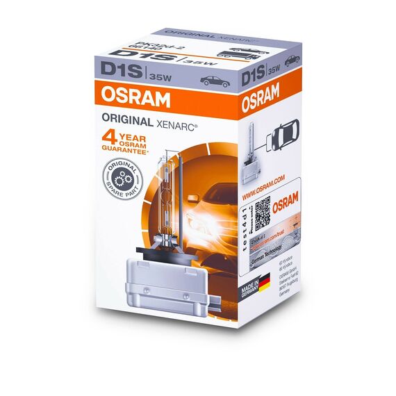 Osram XENARC ORIGINAL D1S HID Xenon-Brenner, Entladungslampe, Erstausrüsterqualität OEM, 66140, 4500K, 3200lm, Faltschachtel (1 Stück)