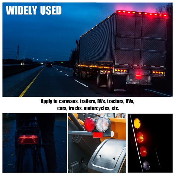 Reflektoren Selbstklebend Rückstrahler Katzenauge Reflektor Selbstklebend Katzenauge Reflektor für Torpfosten Zäune LKW RV Wohnwagen (Orange Rechteckig)