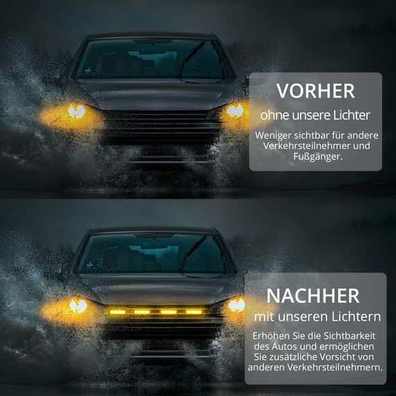 4er 6LED Warnlicht Frontblitzer Stroboskoplicht Wasserdicht IP68 Blinklicht Warnung Beacon Blinklichter Blitzmodul Warnleuchte Notfall Licht Achtung Blinklicht für 12/24V LKW, Truck, Emergency