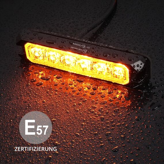 4er 6LED Warnlicht Frontblitzer Stroboskoplicht Wasserdicht IP68 Blinklicht Warnung Beacon Blinklichter Blitzmodul Warnleuchte Notfall Licht Achtung Blinklicht für 12/24V LKW, Truck, Emergency