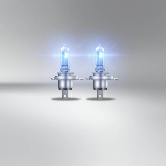 Osram COOL BLUE INTENSE H4, +100% mehr Helligkeit, bis zu 5.000K, Halogen-Scheinwerferlampe, LED-Look, Duo Box (2 Lampen)