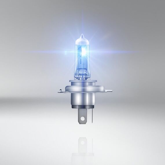 Osram COOL BLUE INTENSE H4, +100% mehr Helligkeit, bis zu 5.000K, Halogen-Scheinwerferlampe, LED-Look, Einzelblister (1 Lampe)