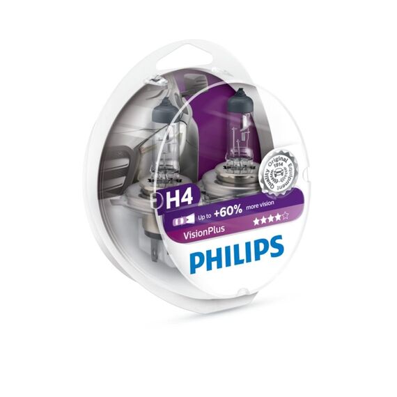 Philips 12342VPS2 VisionPlus +60% H4 Scheinwerferlampe 12342VPS2, 2er Set