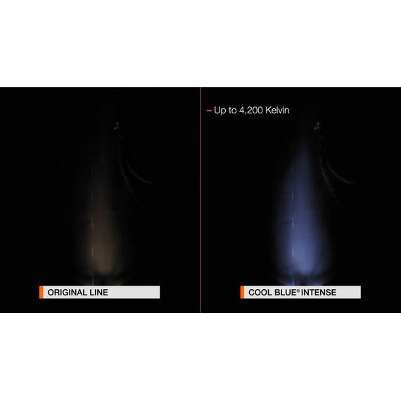 Osram COOL BLUE INTENSE H4, +100% mehr Helligkeit, bis zu 5.000K, Halogen-Scheinwerferlampe, LED-Look, Duo Box (2 Lampen)