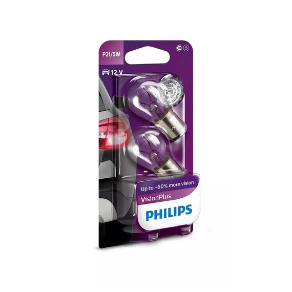 Philips 12499VPB2 VisionPlus P21/5W Signallampe 12499VPB2, 2er Blister, Double blister, 2 Stück (1er Pack)