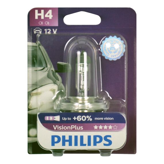 Philips H4 12V 60/55W P43t Vision Plus +60%, Einzeblister