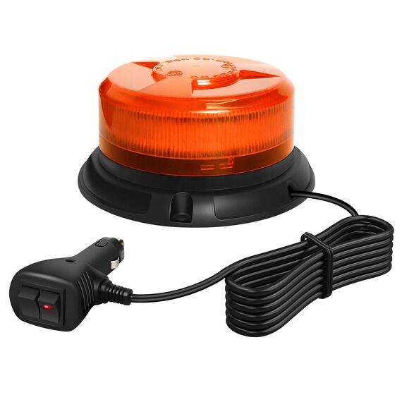 Dinfu LED Rundumleuchte Gelb Warnleuchte Orange 12V LED Rundumkennleuchte mit magnetischem und 9 Modes für Auto Traktor UTV Anhänger SUV J-eep KFZ LKW