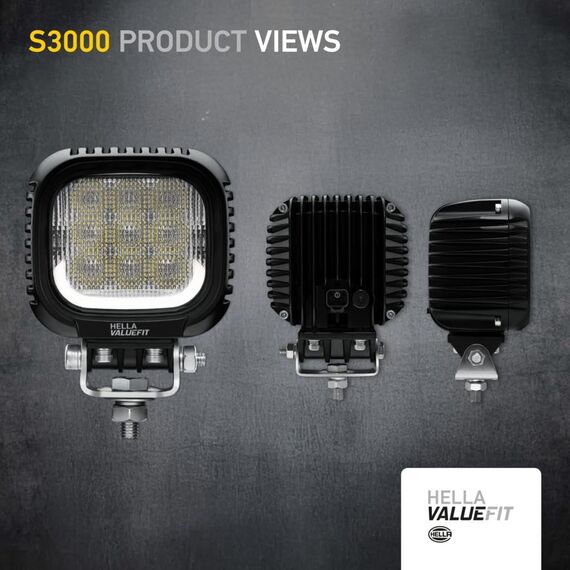 HELLA Valuefit S3000 LED Arbeitsscheinwerfer mit Positionslicht 12 - 24 Volt - 3000 echte Lumen - IP67 wasserdicht - Offroad Scheinwerfer für Traktor SUV UTV ATV - 1GA 357 109-031
