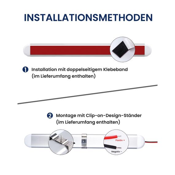 Bonlux 120 LED Auto Innenbeleuchtung, 4 Stück 12V LED Leiste Innenlichtleiste mit Schalter für Wohnmobil Van Bus Caravan Boat Küche Bad Bar LKW, 6500 K, 1800 Lm, Ultrahell