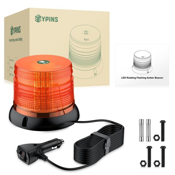 EYPINS Rundumleuchte 12V 24V 72 LED-Warnleuchte Auto, Gelb Rundumleuchte Magnet 6 Blitzmuster Blinklicht Auto, 5M Kabel Warnlicht Blinkleuchte Strobe Beacon Light für Truck KFZ LKW Traktor SUV