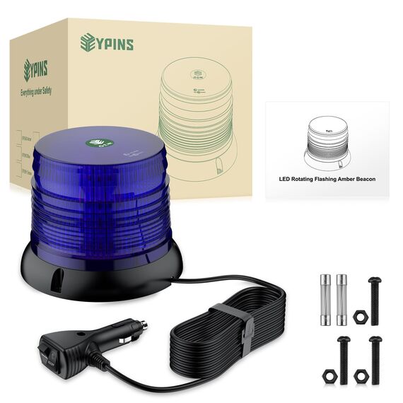EYPINS Rundumleuchte 12V 24V 72 LED-Warnleuchte Auto, Blau Rundumleuchte Magnet 6 Blitzmuster Blinklicht Auto, 5M Kabel Warnlicht Blinkleuchte Strobe Beacon Light für Truck KFZ LKW Traktor SUV