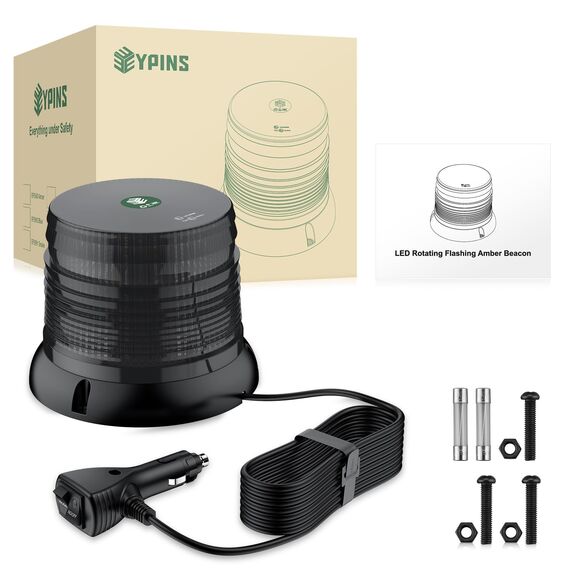 EYPINS Rundumleuchte 12V 24V 72 LED-Warnleuchte Auto, Gelb Rundumleuchte Magnet 6 Modi Blinklicht Auto, 5M Kabel Warnlicht Blinkleuchte Strobe Beacon Light für Truck KFZ LKW SUV | PC-Antireflex-Visier