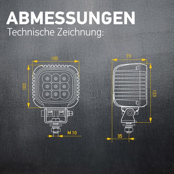 HELLA VALUEFIT S3000 LED-Arbeitsscheinwerfer – mit 3000 Lumen für eine hohe Lichtleistung für Traktoren, LKWs und mehr – 12-48 Volt – 1GA 357 109-002, Lichtscheibe klar (Packung mit 6)