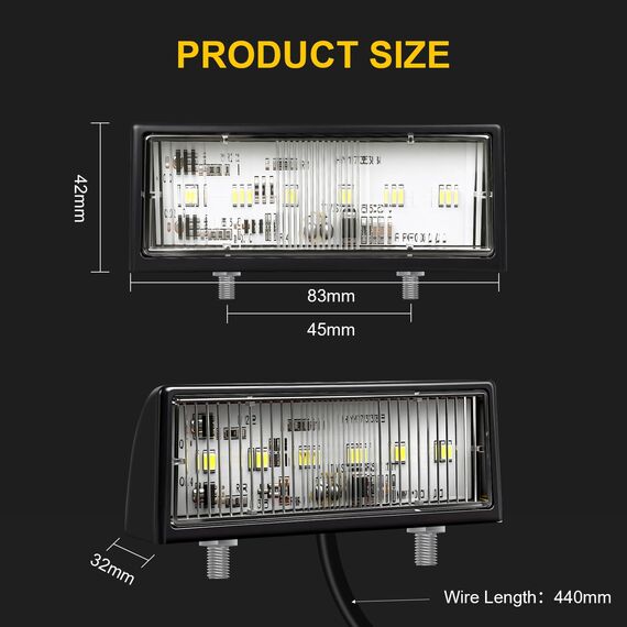 AOHEWEI 2 Stück LED-Kennzeichenbeleuchtung Rückleuchten 12/24 V wasserdicht Perfekt für PKW, Anhänger, LKW oder Boot