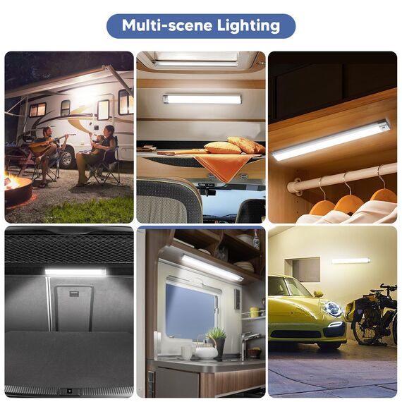 Kriogor 120 LED Innenbeleuchtung, 12V Leiste 1600LM 6W Led Lampe Wohnmobil mit Schalter, 30CM 6000K KFZ Beleuchtung Leiste für Auto Van Bus Caravan Boot Küche LKW Universal