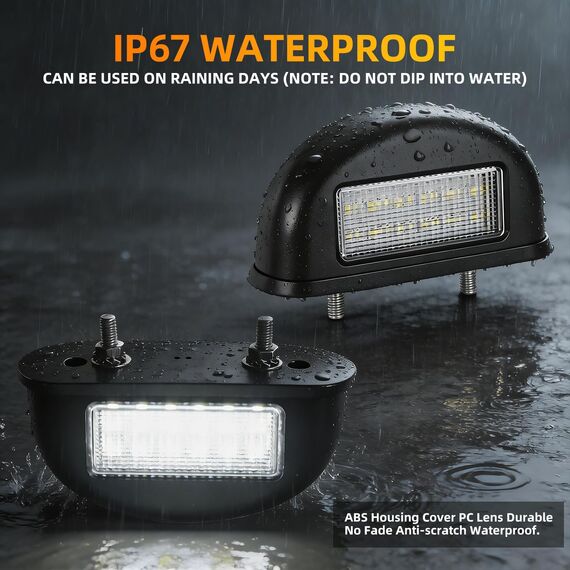 AOHEWEI 2 x LED-Kennzeichenbeleuchtung, Rücklicht für das hintere Kennzeichen, 12/24 V, wasserdicht, ideal für PKW, Anhänger, LKW oder Boote