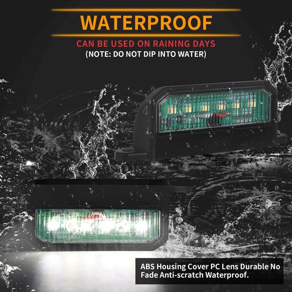 AOHEWEI 2 x LED-Kennzeichenleuchten Hinten Kennzeichenleuchten 12~24V Wasserdicht Perfekt Für LKW-LKW Oder Boot