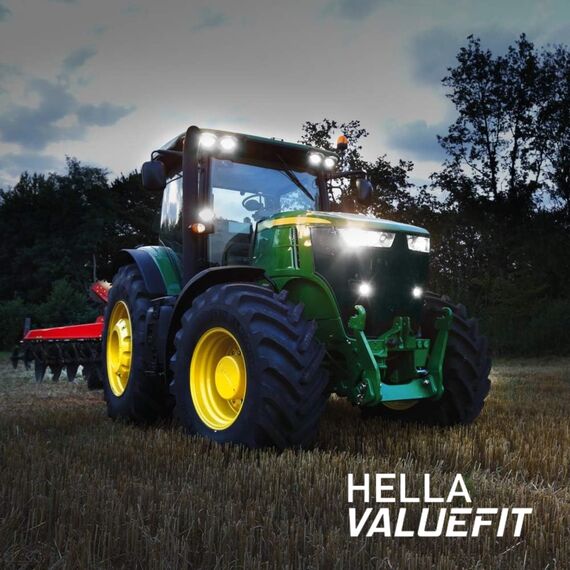 HELLA Valuefit S3000 LED Arbeitsscheinwerfer 12 - 48 Volt - 1800lm - gelbe Lichtscheibe - für Winterdienst - Kabel: 800mm - Stecker: DEUTSCH Stecker - 1GA 357 109-022