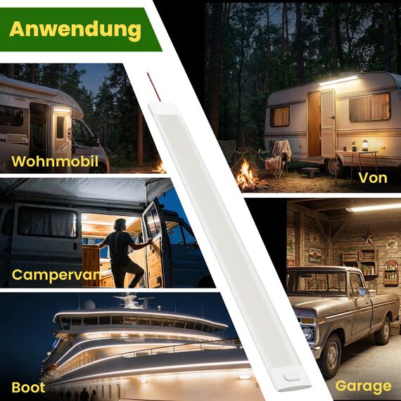 Bonlux 12V LED Lampe Wohnmobil, 12 Volt Leiste für Campingbus, 12V 120LED Streifen & Auto Innenbeleuchtung, Leuchten für Wohnmobil, Caravan, Boot, 4000K, 2 Stück