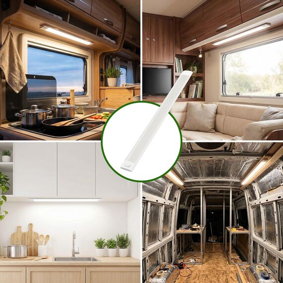 Bonlux 12V LED Lampe Wohnmobil, 12 Volt Leiste für Campingbus, 12V 120LED Streifen & Auto Innenbeleuchtung, Leuchten für Wohnmobil, Caravan, Boot, 4000K, 2 Stück
