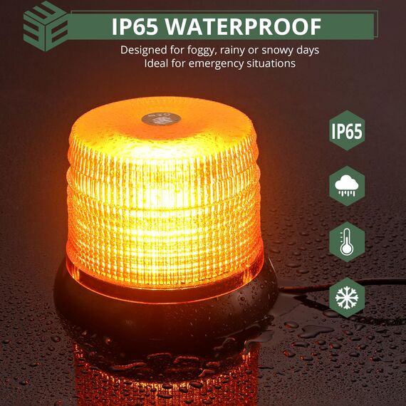 EYPINS Rundumleuchte 12V 24V 72 LED-Warnleuchte Auto, Gelb Rundumleuchte Magnet 6 Blitzmuster Blinklicht Auto, 5M Kabel Warnlicht Blinkleuchte Strobe Beacon Light für Truck KFZ LKW Traktor SUV
