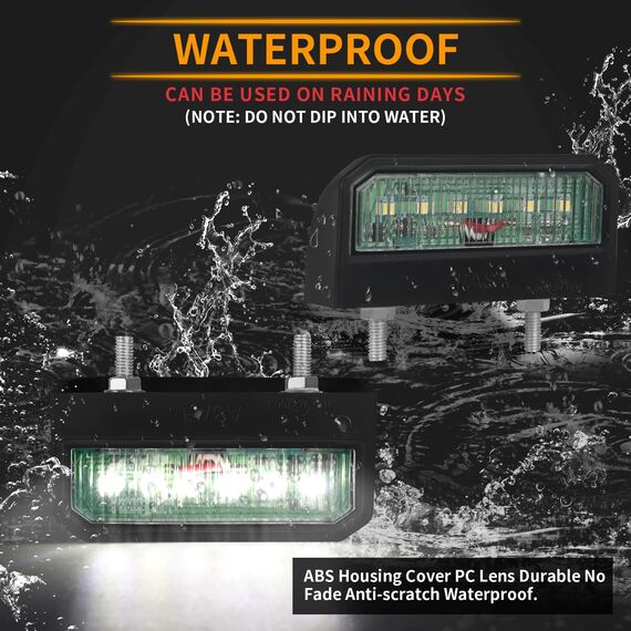 AOHEWEI Helle LED Kennzeichenbeleuchtung Nummernschildbeleuchtung Wasserdichte Heckleuchte 12~24V Für LKW Anhänger RV Auto oder Andere Nutzfahrzeuge