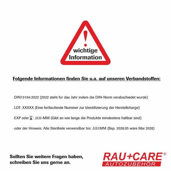 Rau Kfz Kombitasche blau 3 in 1 - aktuelle 2026 Norm - geprüft – inklusive Warndreieck, Warnweste – Verbandtasche Auto DIN 13164:2022 - alles StVO konform - Europaweit gültig