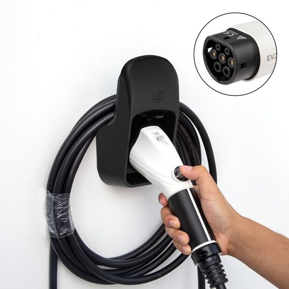 leadstand Wallbox Ladekabel Typ 2 Wandhalterung | Wandhalter für Elektroauto mit Typ 2 Ladekabeln Steckerhalter Kompatibel mit Allen Typ 2 Ladekabeln, die den EU-Normen entsprechen