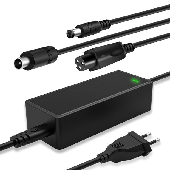 Mezelon E Scooter Ladegerät, Universal 42V 2A Ladekabel für 36V Akku Elektroroller/Hoverboard/E-Bike, AC Netzteil Ladegerät mit 3 Anschlussköpfen Ausgestattet