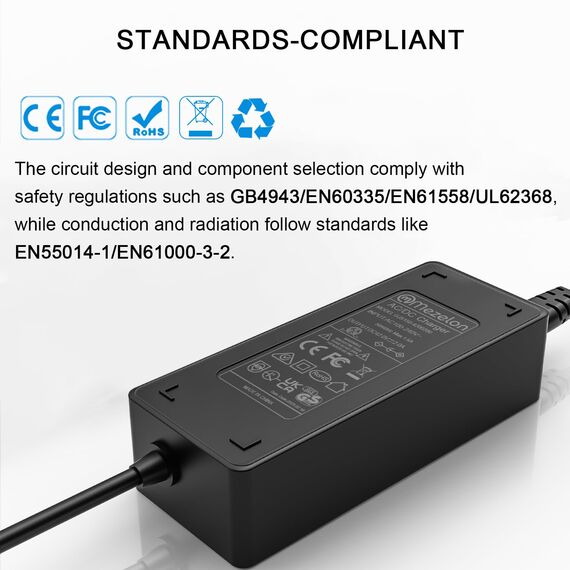 Mezelon E Scooter Ladegerät, Universal 42V 2A Ladekabel für 36V Akku Elektroroller/Hoverboard/E-Bike, AC Netzteil Ladegerät mit 3 Anschlussköpfen Ausgestattet