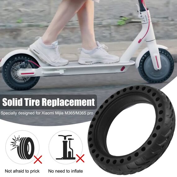 OUXI 8,5 Zoll E Scooter Solid Reifen, 8 1/2 Vollgummireifen,50/75-6.1 Schlauchlose Vollgummireifen für Xiaomi 1S /Pro 2/M365/M365 Pro/3/3 Lite/Essential und alle 8,5 Zoll Scooter Reifen