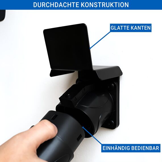 EVify Typ 2 Wandhalterung, Halterung für Ladekabel – Widerstandfähige Kabelhalterung aus rostfreiem Stahl für Wallbox & Elektroauto