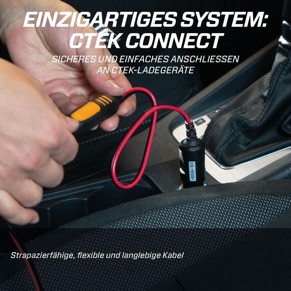 CTEK Connect CIG Plug, permanente Verbindung für schwer zugängliche Batterien, einfacher Anschluss Batterieladegeräte über die 12V Ladebuchse des Fahrzeugs, für Autos, Motorräder