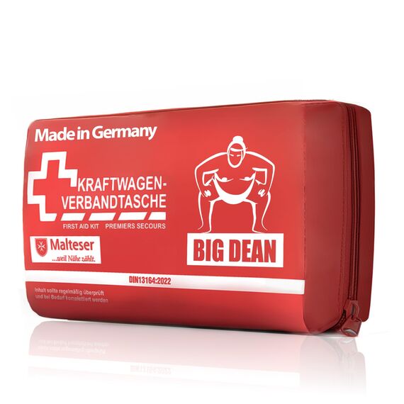 BigDean KFZ Verbandstasche 2026 "MADE IN GERMANY" Verbandskasten nach aktueller Norm – Erste Hilfe Set Auto europaweit nutzbar – DIN 13164:2022 (StVO konform)