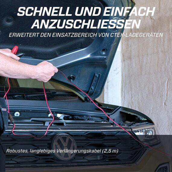 CTEK Connect 2.5M Extension Cable, erweitert die Reichweite Ihres CTEK Batterieladegeräts, sicher, schnell und einfach anzuschließen, robust und langlebig, für Autos, Motorräder & andere