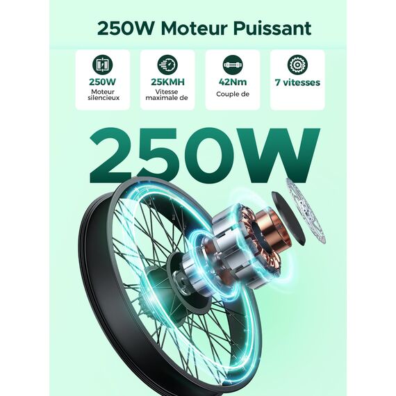 MileCity1 26" E-Bike für Erwachsene, 7 Gang Elektrofahrrad mit Austauschbarem 36V 13Ah Akku, 25 km/h und 80–100km Reichweite E-Bike für Städtische Pendler, IP65 Wasserdicht (MileCity1, Grau)