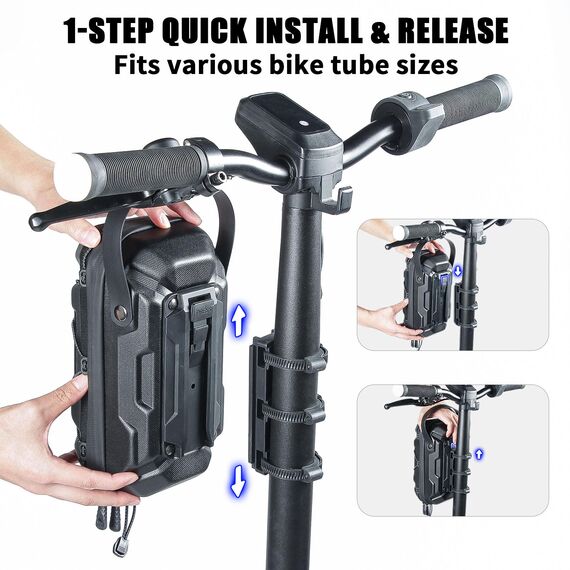 Faireach 3L E Scooter Tasche, Schnellverschluss Roller Tasche mit Mehrfarbige Elastische Kordel, Wasserdicht Große Kapazität Lenkertasche Escooter für Segway, Ninebot, Xiaomi, Mijia