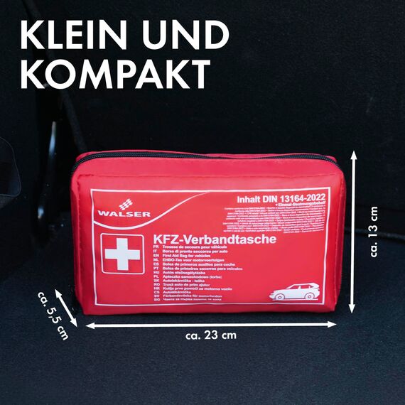 Walser Erste Hilfe Set Auto, Verbandskasten Auto Auszeichnung Sehr Gut*, Auto Verbandskasten 2024, Erste Hilfe Kasten, Verbandskasten Auto 2024, Erste Hilfe Auto, KFZ Verbandkasten DIN 13164 rot
