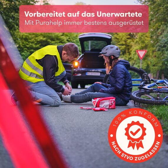 PURAHELP 2x KFZ Verbandskasten nach aktueller Norm 2026 DIN 13164 (StVO konform) - Inkl. Beatmungstuch - Erste Hilfe Set Auto Verbandskasten 2026