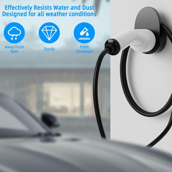 Azyvum Typ 2 Wandhalterung Ladekabel Wandhalterung Robust und langlebig Kabelhalterung Wallbox Kabelhalter Typ 2 Steckerhalter Kompatibel mit Allen Typ 2 Ladekabeln