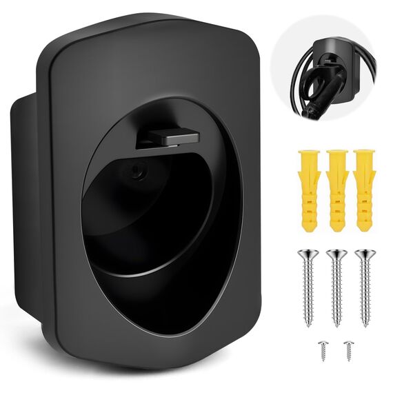 Adiwo Typ 2 Wandhalterung Ladekabel, Wallbox Ladekabel Typ 2 Wandhalterung, Type 2 Ladekabeln Steckerhalter, EV Ladegerät Halter für Type 2 Ladestation Kabel Ladegerät, Wallbox Zubehör, Mit Schnalle