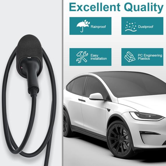 Adiwo Typ 2 Wandhalterung Ladekabel, Wallbox Ladekabel Typ 2 Wandhalterung, Type 2 Ladekabeln Steckerhalter, EV Ladegerät Halter für Type 2 Ladestation Kabel Ladegerät, Wallbox Zubehör, Ohne Schnalle