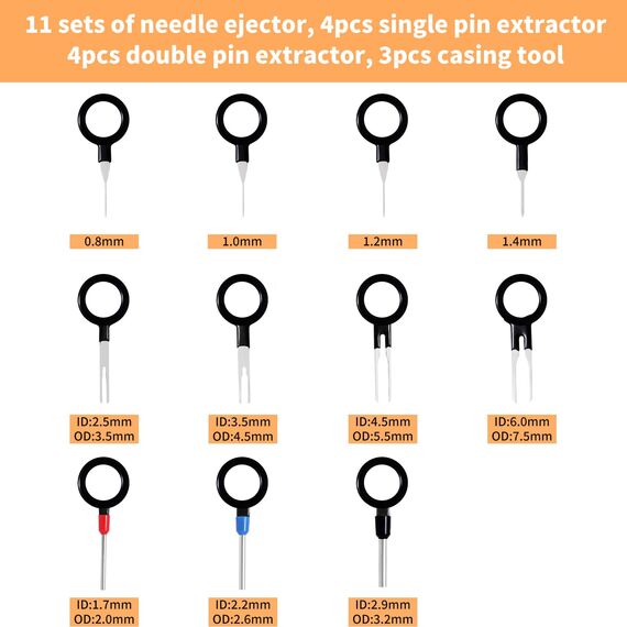 HMSQD 82 Stk Auspinnwerkzeug KFZ Set, Automotive Terminal Removal Tool Kit, Entriegelungswerkzeug Kfz Stecker Klemmen Ausbauwerkzeug für die meisten Kabelstecker, Kabelbaum Terminal Spezialwerkzeug